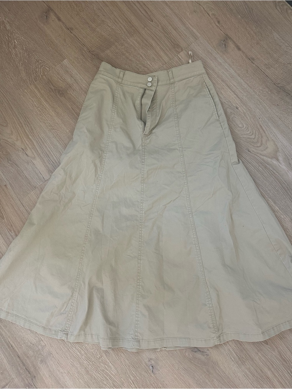 Classic A-Line Cream Maxi Skirt